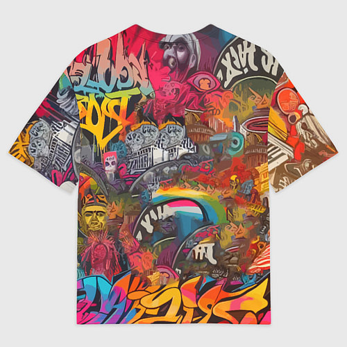 Мужская футболка оверсайз Дональд Трамп - граффити - нейросеть / 3D-принт – фото 2