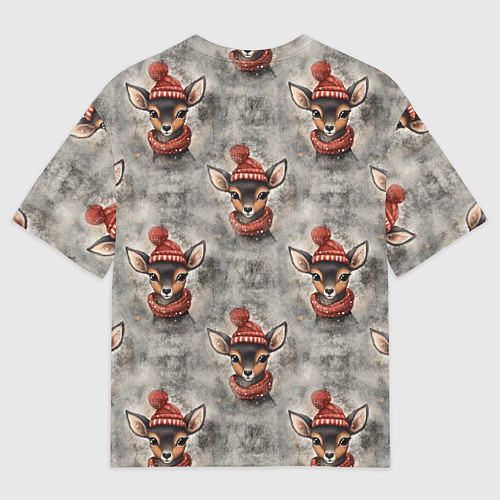 Мужская футболка оверсайз Олень в снегах / 3D-принт – фото 2