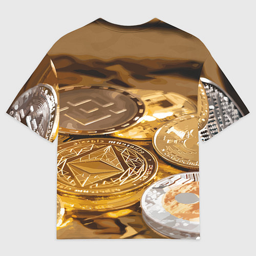 Мужская футболка оверсайз Виртуальные монеты / 3D-принт – фото 2