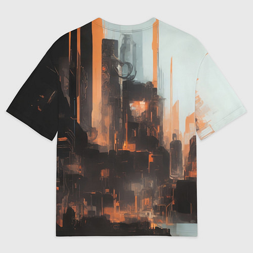 Мужская футболка оверсайз Кибернетическая девушка-валькирия / 3D-принт – фото 2
