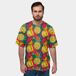 Футболка оверсайз мужская Банановые грозди, цвет: 3D-принт — фото 2