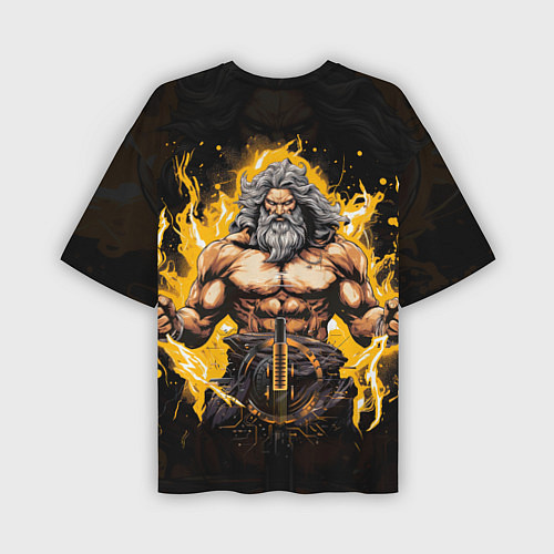 Мужская футболка оверсайз Древнегреческий бог молний и грома Зевс / 3D-принт – фото 2