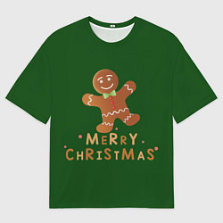 Футболка оверсайз мужская Пряничный человечек желает счастливого рождества, цвет: 3D-принт