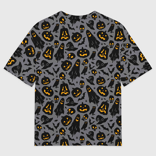 Мужская футболка оверсайз Праздничный узор хэллоуина / 3D-принт – фото 2