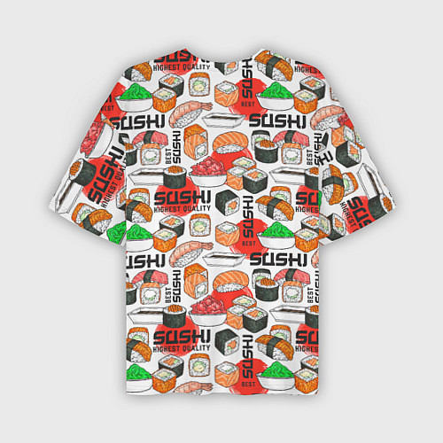 Мужская футболка оверсайз Best sushi / 3D-принт – фото 2