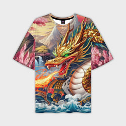 Мужская футболка оверсайз Dragon tattoo - irezumi