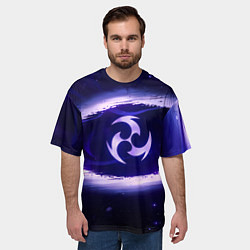 Футболка оверсайз мужская Genshin Impact Raiden sign, цвет: 3D-принт — фото 2