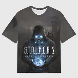 Мужская футболка оверсайз STALKER 2 одиночка с артефактом