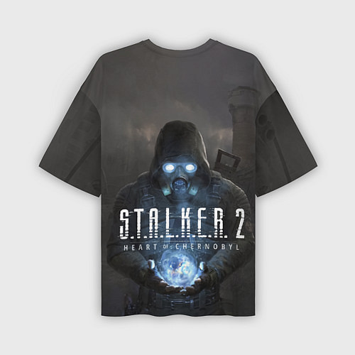Мужская футболка оверсайз STALKER 2 одиночка с артефактом / 3D-принт – фото 2