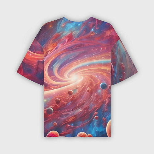 Мужская футболка оверсайз Галактика в спирали / 3D-принт – фото 2