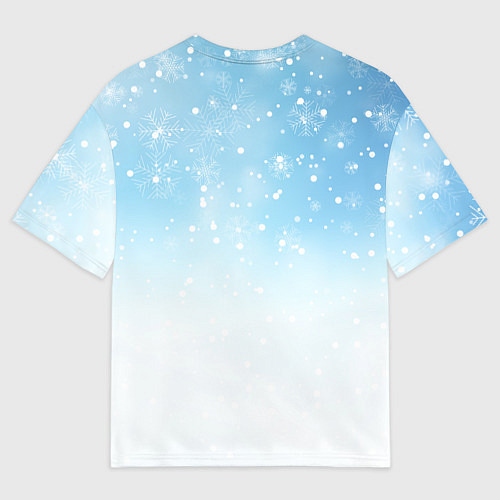 Мужская футболка оверсайз Забавный новогодний дракончик / 3D-принт – фото 2