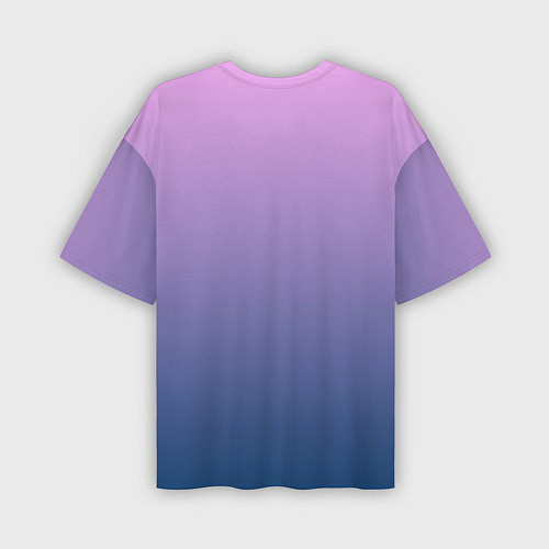Мужская футболка оверсайз Рассвет розовый и синий градиент 3d / 3D-принт – фото 2