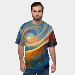 Футболка оверсайз мужская Космические завихрения, цвет: 3D-принт — фото 2