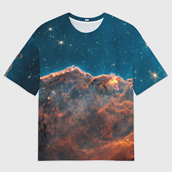 Футболка оверсайз мужская Туманность Киля наблюдаемая телескопом Уэбба, цвет: 3D-принт