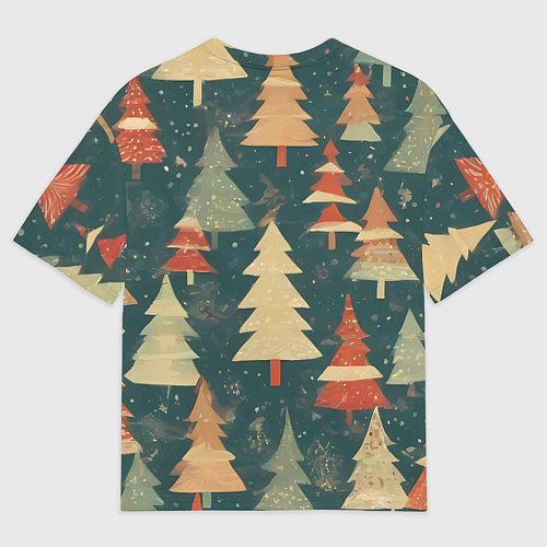 Мужская футболка оверсайз Елки новый год / 3D-принт – фото 2