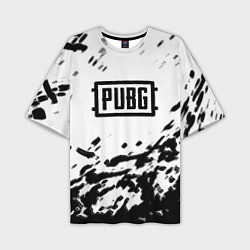 Мужская футболка оверсайз PUBG black color splash game