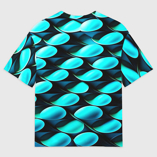 Мужская футболка оверсайз Голубые чешуйки / 3D-принт – фото 2