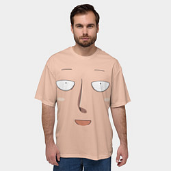 Футболка оверсайз мужская Ван панч мен улыбочка Сайтама, цвет: 3D-принт — фото 2