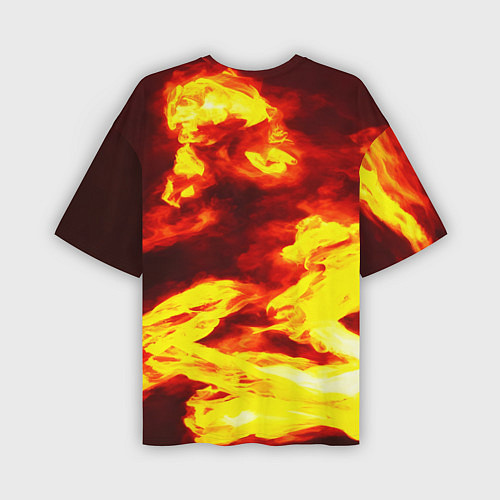 Мужская футболка оверсайз Огненное безумие / 3D-принт – фото 2