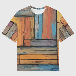 Футболка оверсайз мужская Акварельные доски, цвет: 3D-принт