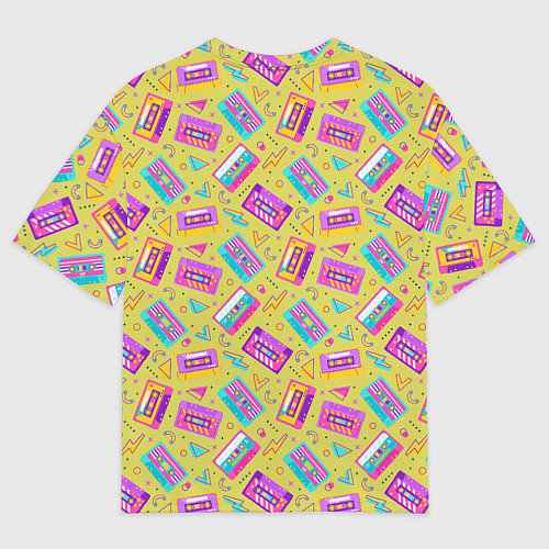 Мужская футболка оверсайз Магнитофонные кассеты / 3D-принт – фото 2