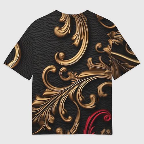 Мужская футболка оверсайз Золотые абстрактные узоры / 3D-принт – фото 2