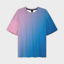 Мужская футболка оверсайз Розово-синий диагональный градиент