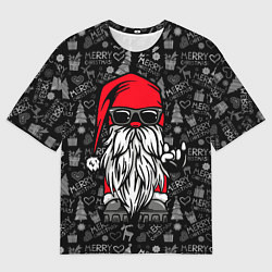Мужская футболка оверсайз Санта Клаус гном