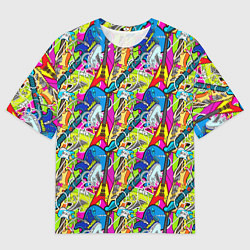 Мужская футболка оверсайз Multicolored guitars