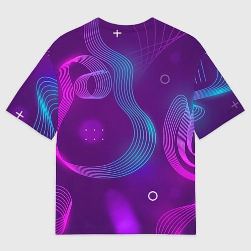 Мужская футболка оверсайз Радио Новая Песня Фиолетовый стиль / 3D-принт – фото 2