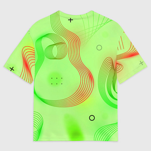 Мужская футболка оверсайз Радио Новая Песня Салатовый стиль / 3D-принт – фото 2