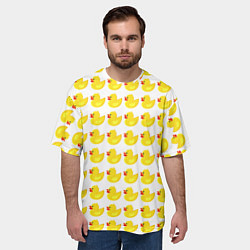 Футболка оверсайз мужская Семейка желтых резиновых уточек, цвет: 3D-принт — фото 2