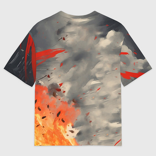 Мужская футболка оверсайз Самурайка с катаной / 3D-принт – фото 2