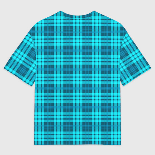 Мужская футболка оверсайз Шотландский неоновый голубой / 3D-принт – фото 2