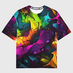 Футболка оверсайз мужская Яркие разноцветные краски, цвет: 3D-принт