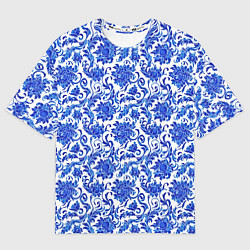 Мужская футболка оверсайз Гжель классика