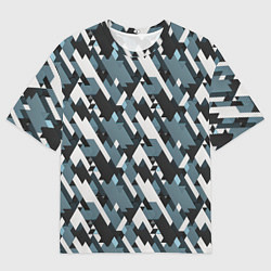 Мужская футболка оверсайз Треугольники military