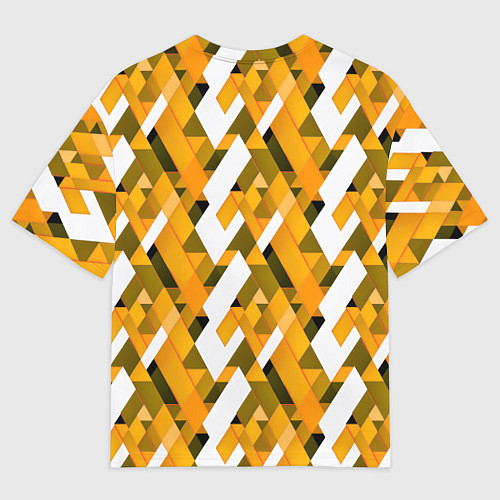Мужская футболка оверсайз White and yellow shapes / 3D-принт – фото 2