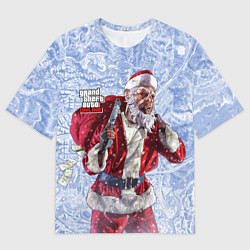 Футболка оверсайз мужская GTA online - Новый год, цвет: 3D-принт