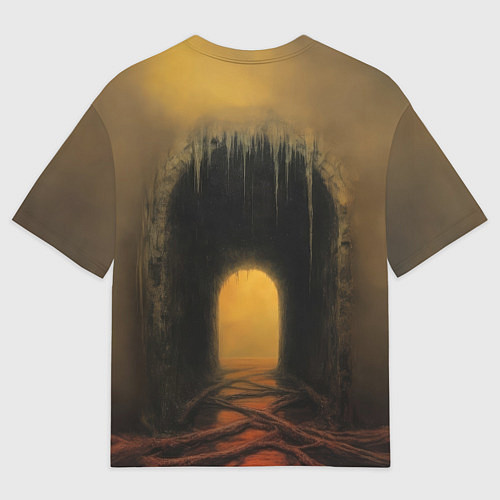 Мужская футболка оверсайз Мрачный проход / 3D-принт – фото 2