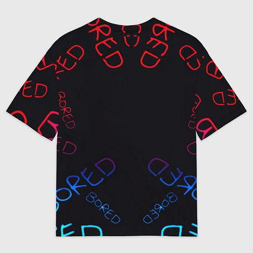 Мужская футболка оверсайз Амонг ас bored neon / 3D-принт – фото 2