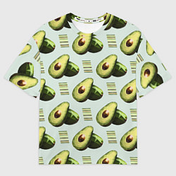 Мужская футболка оверсайз Авокадо и полосы