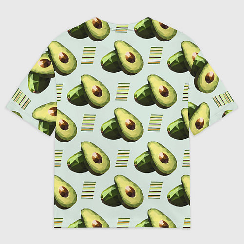 Мужская футболка оверсайз Авокадо и полосы / 3D-принт – фото 2