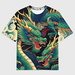 Футболка оверсайз мужская Два Японских дракона - ирезуми, цвет: 3D-принт