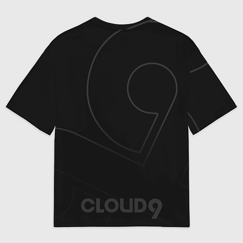 Мужская футболка оверсайз Cloud9 - Форма команды,чёрный камуфляж 2024 / 3D-принт – фото 2