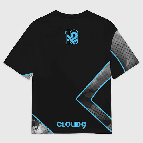 Мужская футболка оверсайз Cloud9 - Форма команды,чёрные облака 2024 / 3D-принт – фото 2