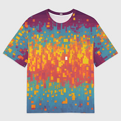 Мужская футболка оверсайз Разноцветные пиксели
