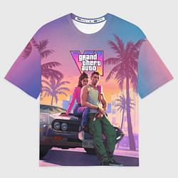 Мужская футболка оверсайз Главные герои gta 6