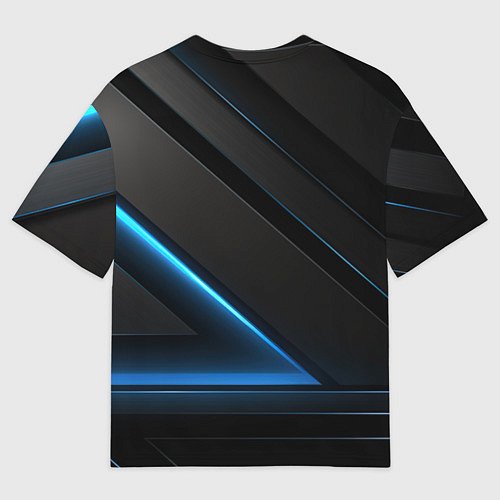 Мужская футболка оверсайз Blue black neon / 3D-принт – фото 2