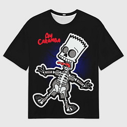 Футболка оверсайз мужская Барт Симпсон под электричеством, цвет: 3D-принт